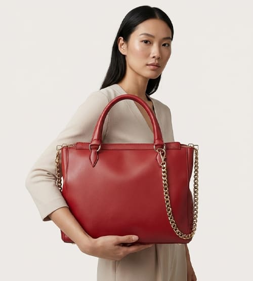Crimson Chain Satchel 2