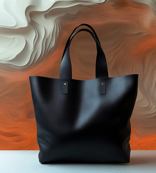 Textured Black Tote