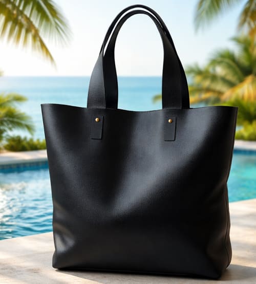 Textured Black Tote 3